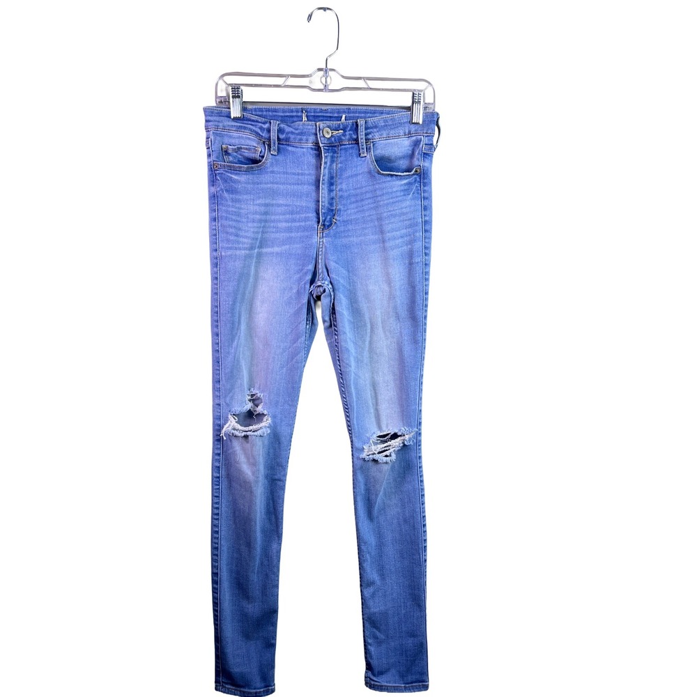 Abercrombie & Fitch Distressed Skinny Jeans Blue Womens 27 Indie Sleaze Grunge